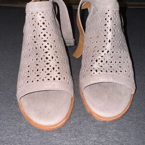 Trask Perforated Peep-Toe Sandals